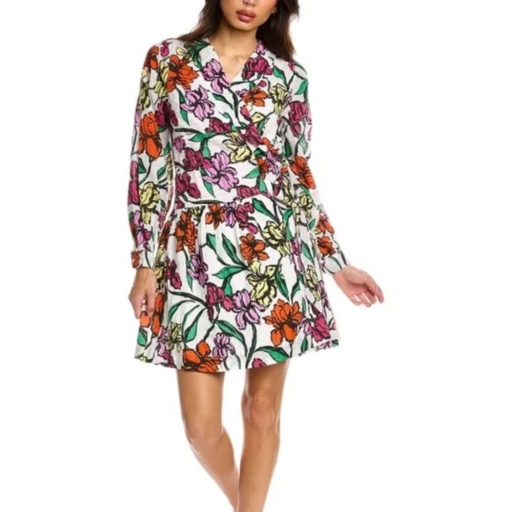 Roller Rabbit Womens Jorales Bibianna Wrap Floral Dress Size Med